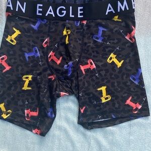 American Eagle Outfitters Black Boxer Briefs with Colorful Drill Design